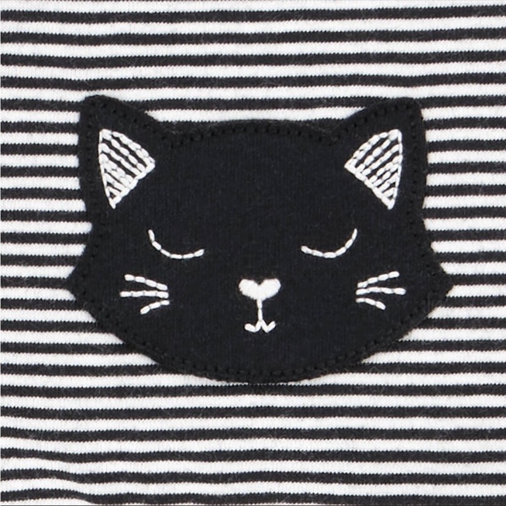 🖤 NWT Striped Cat Dress w/ Tulle Skirt & Diaper Cover - Carter’s - 12M 🖤 - Picture 2 of 12
